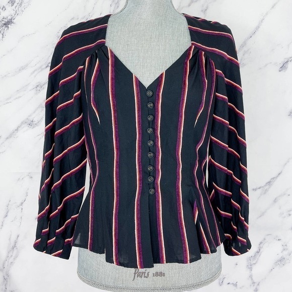 Intermix | Lexi Striped Top | Sz 4 - Picture 1 of 11